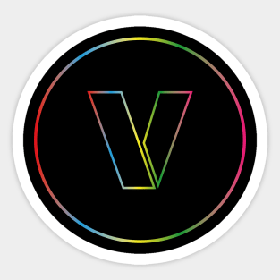 letter V colorful design Sticker